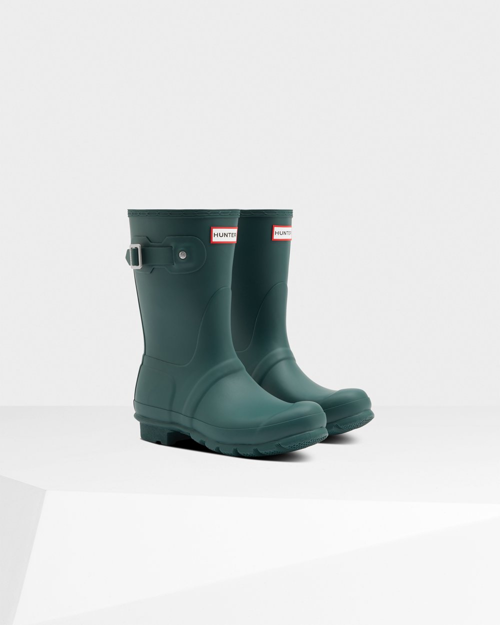 Womens Short Rain Boots - Hunter Original (16FITJCUH) - Green